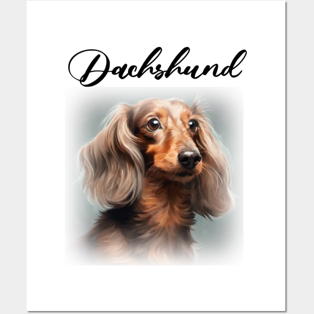 Brown Dachshund Long Hair Wall Art by Long-N-Short-Shop